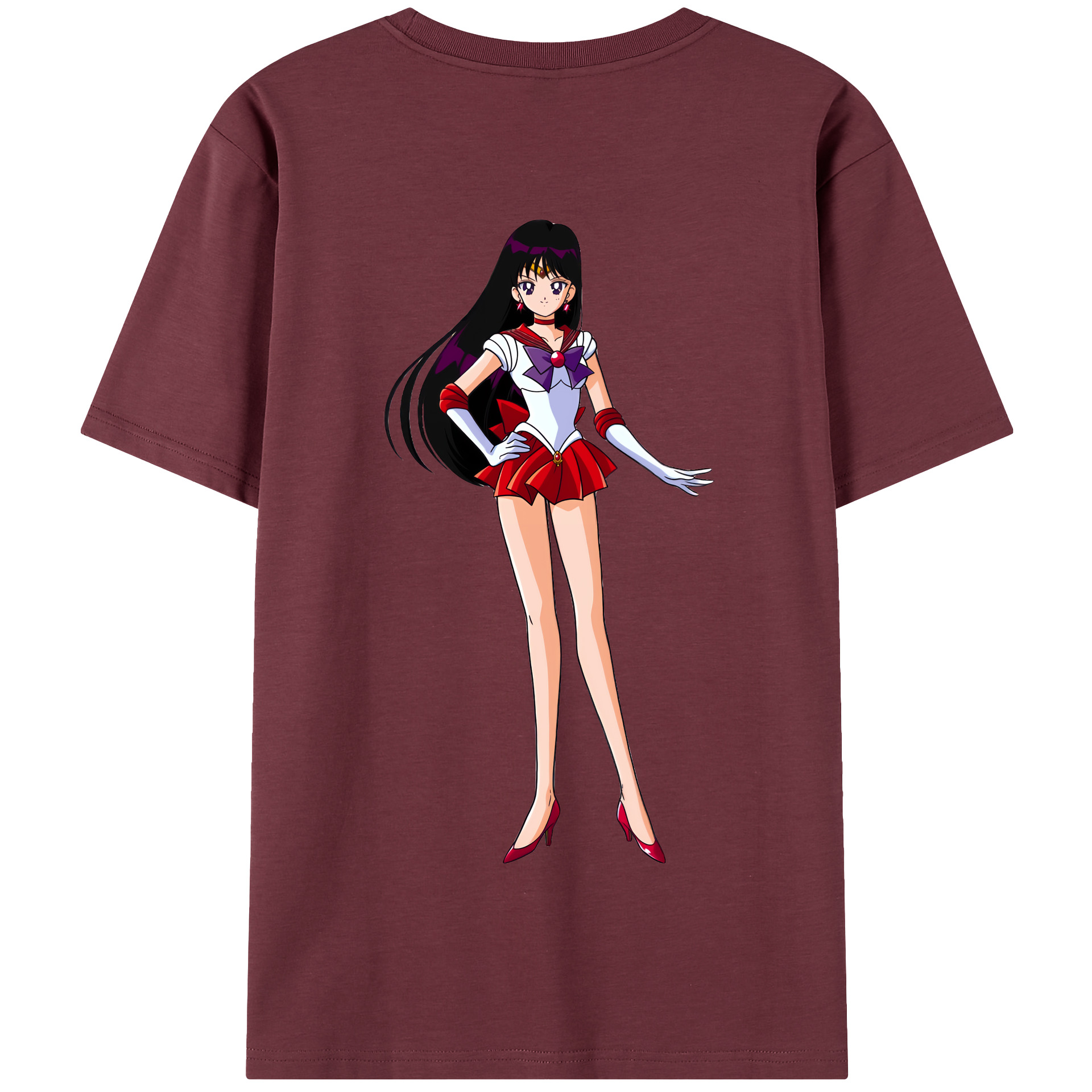 （画像用） 美少女戦士セーラームーン 火野レイ ひの レイ Sailor Moon Hino Rei （セーラーマーズ,Sailor Mars） 綿100％半袖Tシャツ（背面プリント）